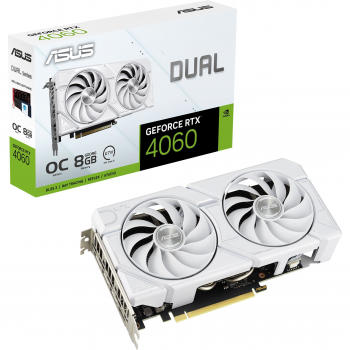 Купить видеокарту Відеокарта ASUS GeForce RTX 4060 8GB GDDR6 DUAL OC EVO WHITE (90YV0JCB-M0NA00) | Фото 1