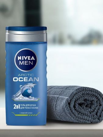 Гель для душу Nivea Men 2 в 1 Arctic Ocean Для тіла та волосся з морською сіллю 250мл (4006000009391) Гель для душу Nivea Men 2 в 1 Arctic Ocean Для тіла та волосся з морською сіллю 250мл (4006000009391) | Фото 3