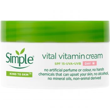 Крем денний вітамінний Simple Vital Vitamin Cream SPF15 Kind to Skin 50мл (8710447486337) | Фото 1