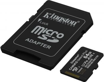 Карта пам'яті KINGSTON microSD 64GB C10 UHS-I A1 V10 R100MB/s + SD (SDCS3/64GB) | Фото 3