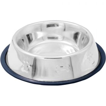 Миска Swastik Industries металева на гумі з кісточкою для собак 2.2 л (2700000022016) | Фото 1