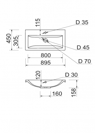 Купить раковину Раковина Adamant Cers 895x450x158мм біла (100001504) | Фото 10