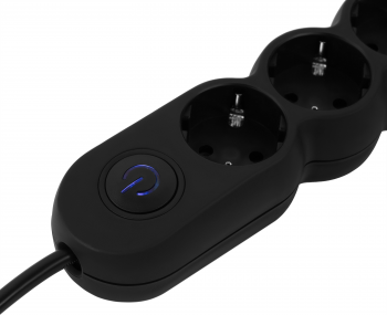 Купить сетевой фильтр и удлинитель Мережевий подовжувач 2E Plus 3хТип F, 3х1мм, 10м, black (2E-U03VES10MBK) | Фото 2