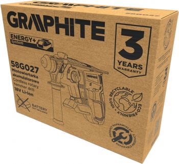 Перфоратор акумуляторний GRAPHITE Energy+ SDS-plus 18В (без АКБ та ЗП), (58G027) | Фото 6