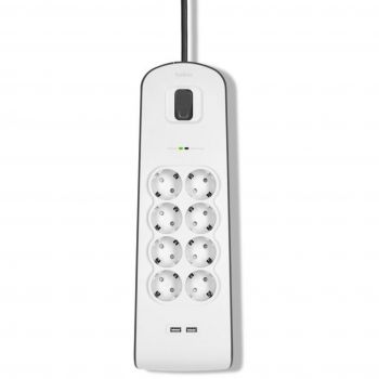 Мережевий фільтр Belkin 8хТип F, 2xUSB-A, 16А, защитой от перенапряжения (BSV804VF2M-V2) | Фото 1
