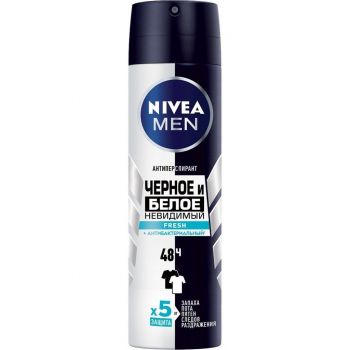 Купить дезодорант и антипреспирант Дезодорант NIVEA Men Чорне та Біле Невидимий Fresh Спрей 150 мл (4006000026688) | Фото 1