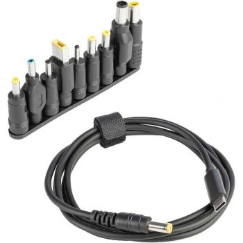 Кабель живлення TUCANO 65W universal PD USB-C to DC 1.5м, Black (MA-CACDC-BK) | Фото 1