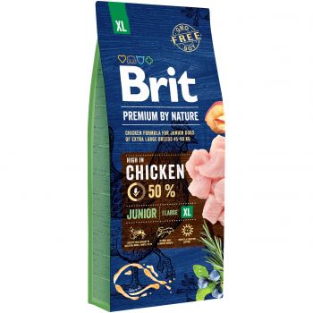 Сухий корм для цуценят та молодих собак гігантських порід Brit Premium Junior XL, курка 15 кг (8595602526505) | Фото 1