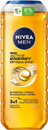 Купить гель и скраб для тела Гель для душу NIVEA Men Boost 3в1 Для тіла обличчя волосся з кофеїном 500 мл (9005800341644) | Фото 1