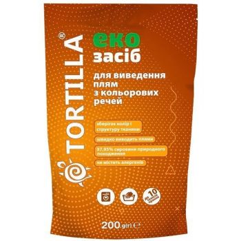Еко засіб для видалення плям з кольорових речей Tortilla 200г (4820049380606) | Фото 1