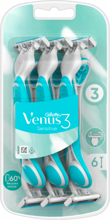 Бритва без змінних картриджів GILLETTE Venus 3 Sensitive 6 шт (7702018487158) | Фото 2