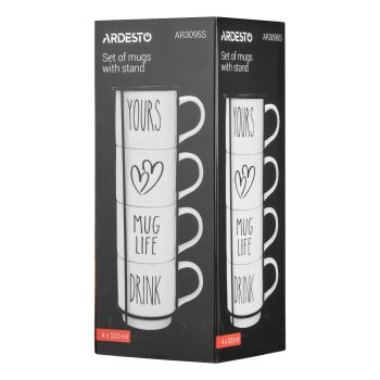 Купить чашку, кружку Набір чашок на підставці ARDESTO, 4шт., 320мл (AR3095S) | Фото 8