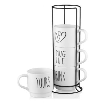 Купить чашку, кружку Набір чашок на підставці ARDESTO, 4шт., 320мл (AR3095S) | Фото 3