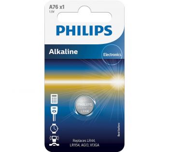 PHILIPS Alkaline A76(LR44, LR1154, AG13, V13GA) BLI 1 | Фото 1