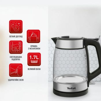 Електрочайник TEFAL Glass Kettle KI605830 | Фото 3