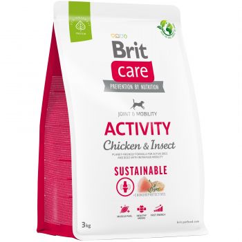 Корм для собак з підвищеною активністю Brit Care Dog Sustainable Activity з куркою та комахами 3кг(8595602559237) | Фото 1