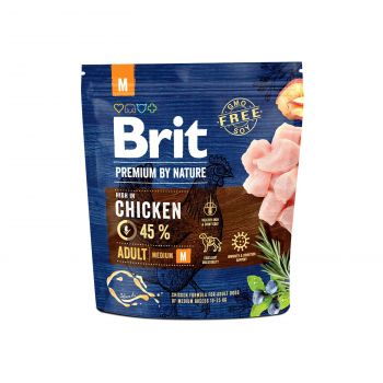 Сухий корм для дорослих собак середніх порід Brit Premium Adult M зі смаком курки 1 кг (8595602526345) | Фото 1