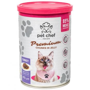 Вологий корм для котів Pet Chef з Індичкою 415 г (4820255193595) | Фото 1