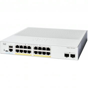 Комутатор Cisco CATAlyst 1300 16xGE, PoE, 2x1G SFP (C1300-16P-2G) | Фото 1
