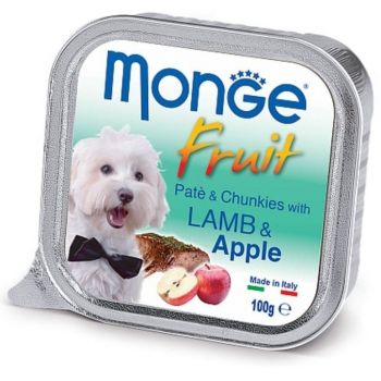 Вологий корм для собак Monge Dog Fruit з ягням та яблуком, 100 г (8009470013222) | Фото 1