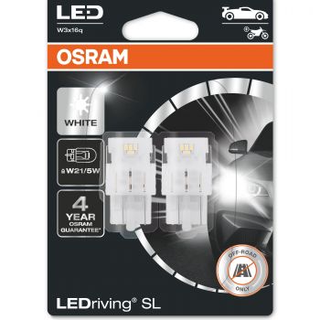 Купить автомобильную лампу Лампа Osram світлодіодна 12V W21/5W Led 1.7W 6000K W3x16Q Ledriving Sl (2шт) (OS_7515_DWP-02B) | Фото 1