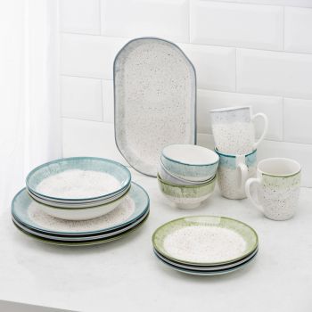 Тарілка десертна Ardesto Siena 19 см біло-сірий (AR2919SW) | Фото 4