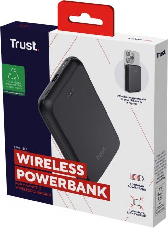 Портативний зарядний пристрій TRUST Magnetic WL 5000 mAh Black (24877) Портативний зарядний пристрій TRUST Magnetic WL 5000 mAh Black (24877) | Фото 7