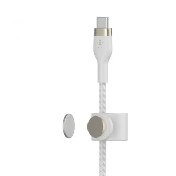 Belkin USB-C - USB-C, BRAIDED SILICONE, 1m, white (CAB011BT1MWH) | Фото 2
