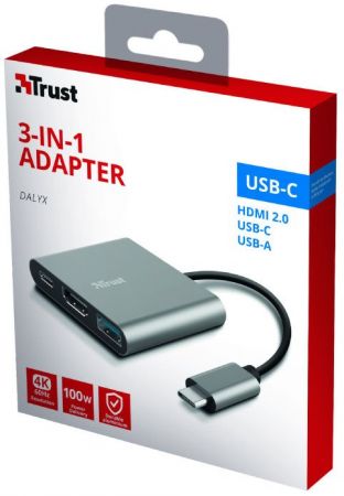 Купить USB хаб TRUST Dalyx Aluminium 3-in-1 Multiport USB-C Adapter (23772) | Фото 4