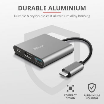 Купить USB хаб TRUST Dalyx Aluminium 3-in-1 Multiport USB-C Adapter (23772) | Фото 6