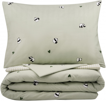 Набір постільної білизни 2,0сп ARDESTO Gloria, 200х220см, сатин, панди, зелений (ART2022PS) | Фото 2