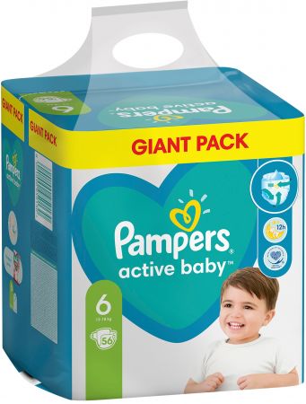 Підгузки PAMPERS Active Baby Giant (13-18 кг) Джайнт 56 шт (8001090950130) | Фото 3