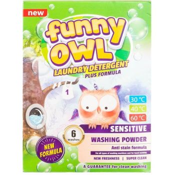 Пральний порошок Funny Owl Sensitive для дитячого одягу 420 г (5903855501096) | Фото 1