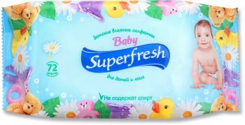 Купить влажные салфетки Серветки вологі Superfresh Baby chamomile 72 шт (4820048488044) | Фото 2