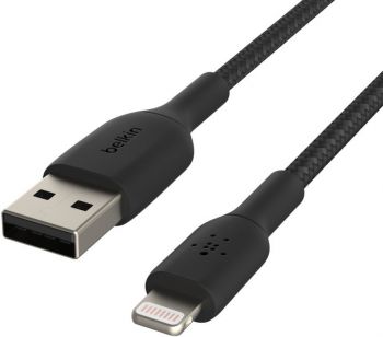 BELKIN USB-A - Lightning, BRAIDED, 2m, black (CAA002BT2MBK) | Фото 2