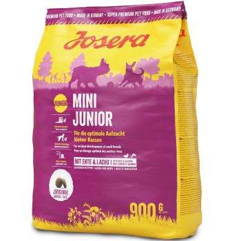 Сухий корм для собак малих порід Josera Mini Junior з 3-го тижня життя, з качкою та лососем, 900 г(4032254745150) | Фото 1