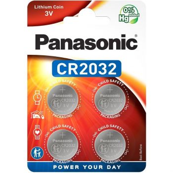 PANASONIC литиевая CR2032 блистер, 4 шт (CR-2032EL/4B) | Фото 1
