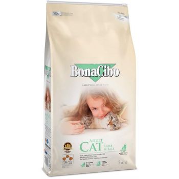 Сухий корм для дорослих кішок всіх порід BonaCibo Adult Cat Lamb&Rice ягня з рисом 5 кг | Фото 1