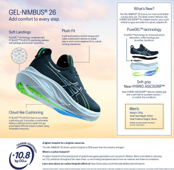 Кросівки чоловічі для бігу Asics Gel-Nimbus 26 1011B794-402 41.5 (8 US) блакитні (4550457297363) | Фото 3