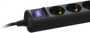 Мережевий подовжувач 2Е 5XSchuko з вимикачем 3G*1.5мм 1.5м black (2E-U05ES15M1.5BK) | Фото 4