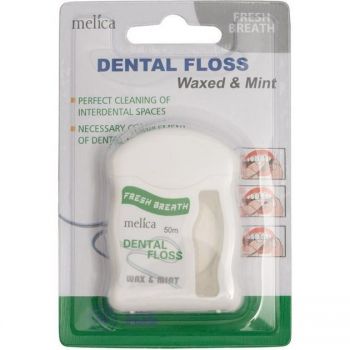Зубна нитка Melica з воском та м'ятою Wax&Mint, 50 м (4770416002481) Зубна нитка Melica з воском та м'ятою Wax&Mint, 50 м (4770416002481) | Фото 1
