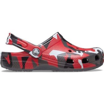 Крокси для хлопчиків Crocs Classic Geo Camo Clog K SGy/Mlti 211171-0IE 29-30 (C12 US) темно-сірі | Фото 1