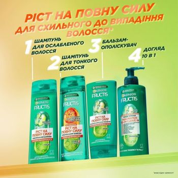 Купить шампунь для волос Шампунь Garnier Fructis Ріст на повну Силу Для ослабленого волосся 50мл (3600541775848) | Фото 4