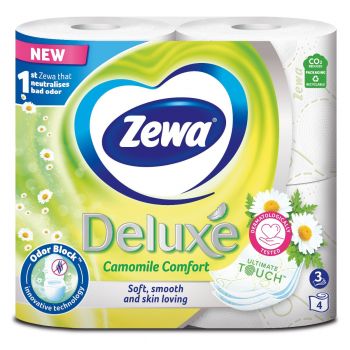 Купить бумагу туалетную Папір туалетний ZEWA Deluxe Ромашка (білий), 4 шт (7322540060133) | Фото 1