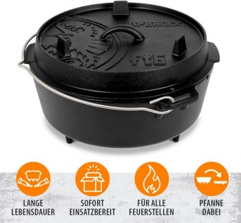 Казанок-жарівня чавунна Petromax Dutch Oven ft4.5 плоске дно 3,5 л Казанок-жарівня чавунна Petromax Dutch Oven ft4.5 плоске дно 3,5 л | Фото 3