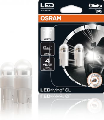 Лампа Osram світлодіодна 12V W5W Led 1W 6000K W2,1x9.5D Ledriving Sl (2шт) (OS_2825_DWP-02B) | Фото 2