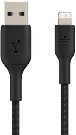 BELKIN USB-A - Lightning, BRAIDED, 2m, black (CAA002BT2MBK) | Фото 4