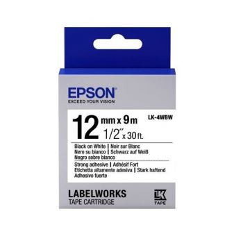 EPSON LK4WBW Strng adh Blk/Wht 12/9 (C53S654016) EPSON LK4WBW Strng adh Blk/Wht 12/9 (C53S654016) | Фото 1