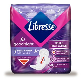 Прокладки гігієнічні LIBRESSE Maxi Goodnight 7 (7322540823356) Прокладки гігієнічні LIBRESSE Maxi Goodnight 7 (7322540823356) | Фото 2