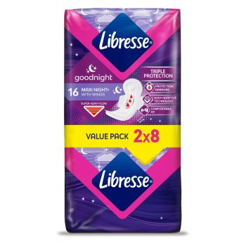 Прокладки гігієнічні LIBRESSE Maxi Goodnight 16 (7322541311708) | Фото 2